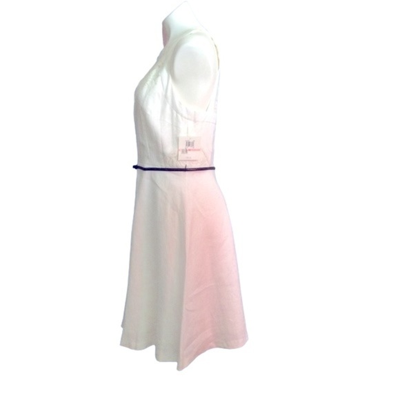 Donna Morgan Linen Lace Fit and Flare Belted Halter Neck Dress Nwt - Picture 2 of 15